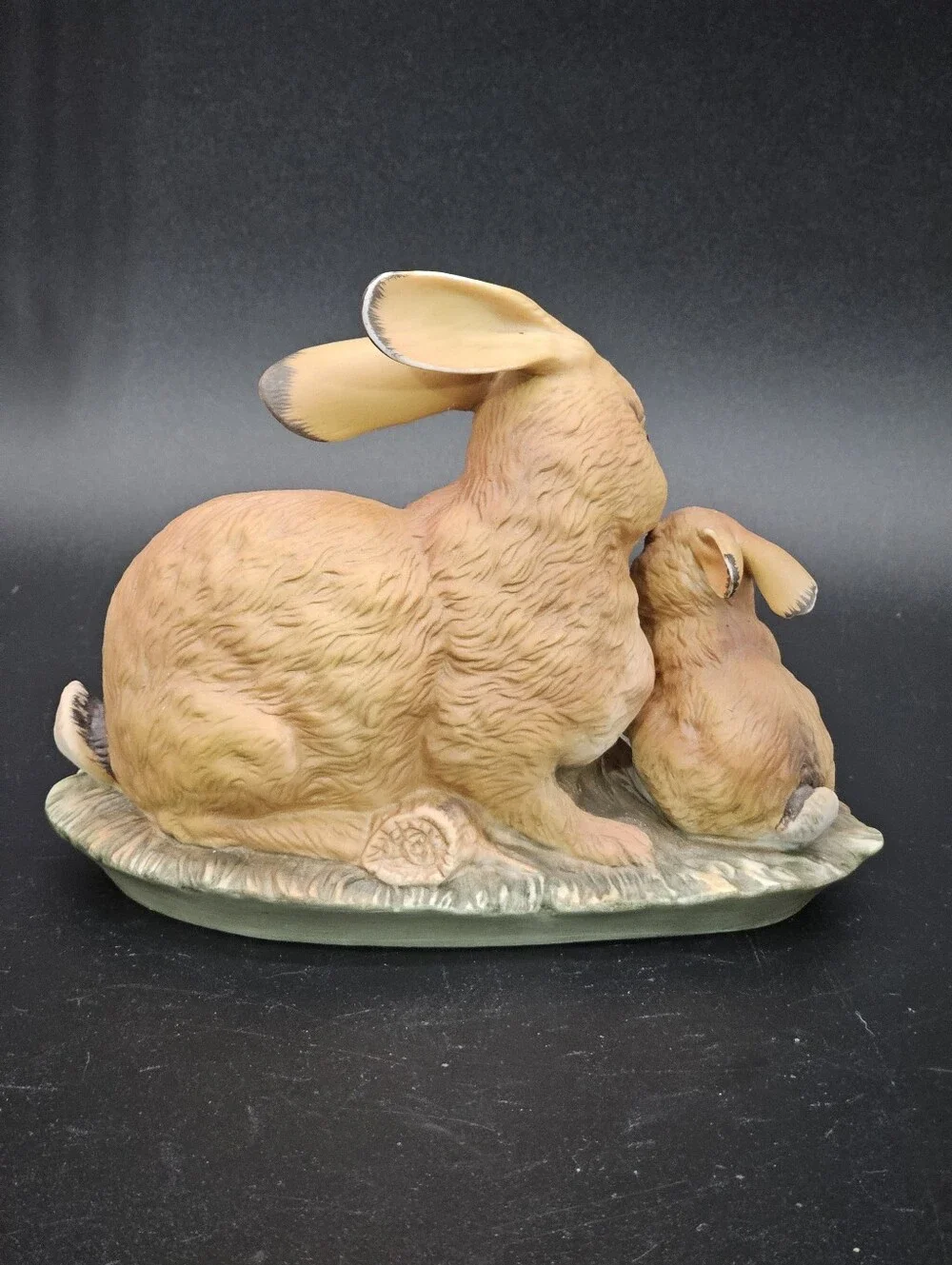 1979 Homco Masterpiece Porcelain Mother and Baby Rabbit Figurine